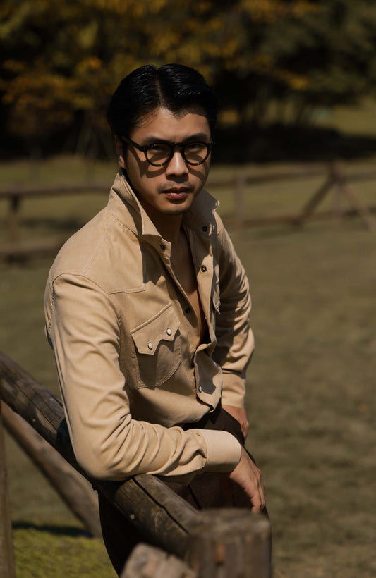 Western Collar Long-Sleeve Shirt(21-Wale Japanese Corduroy) — Autumn Wheat