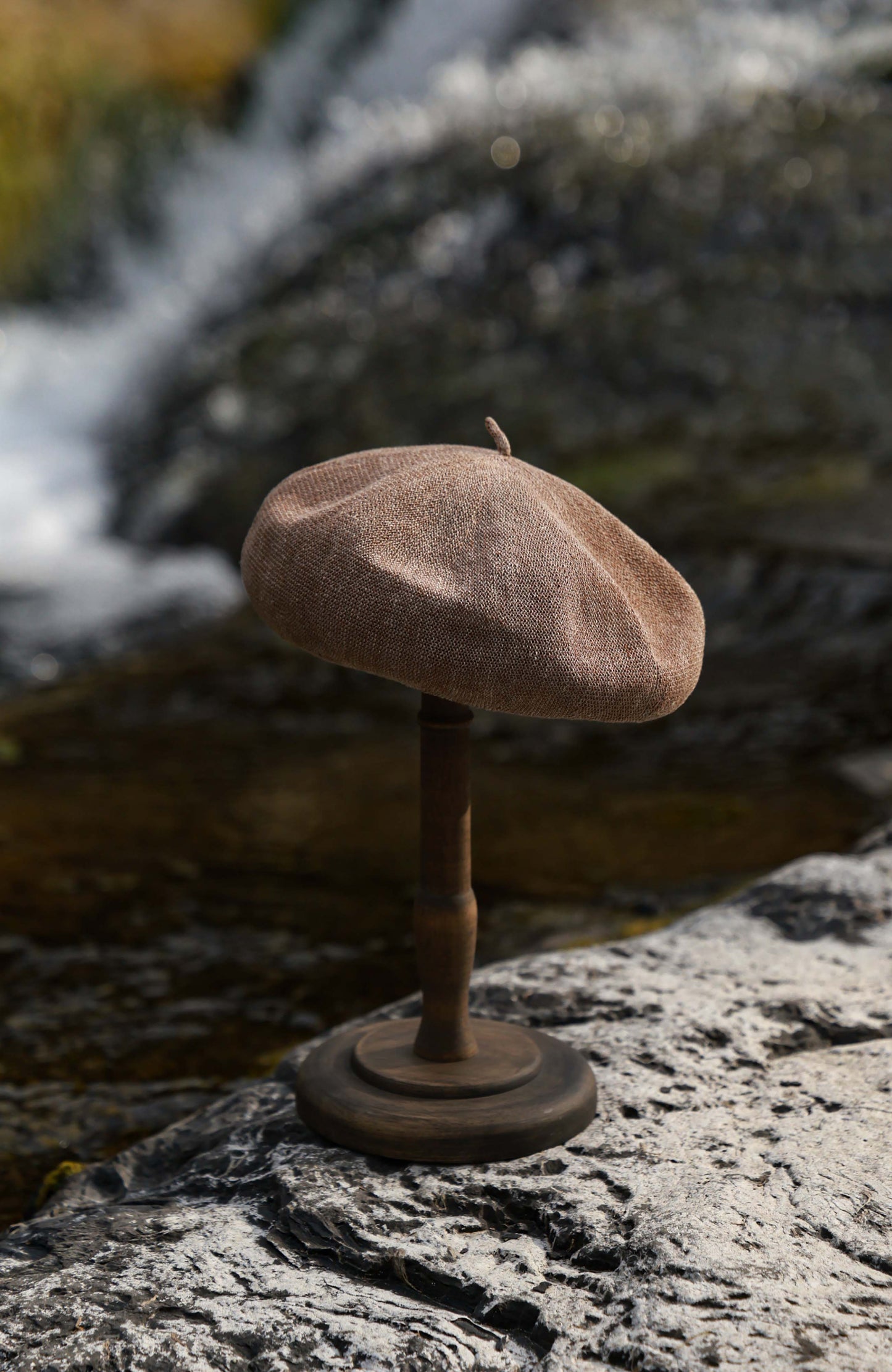 Handmade Linen Beret — Natural Linen