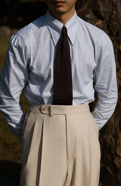 Long Point Collar Shirt — Sicilian Stripe