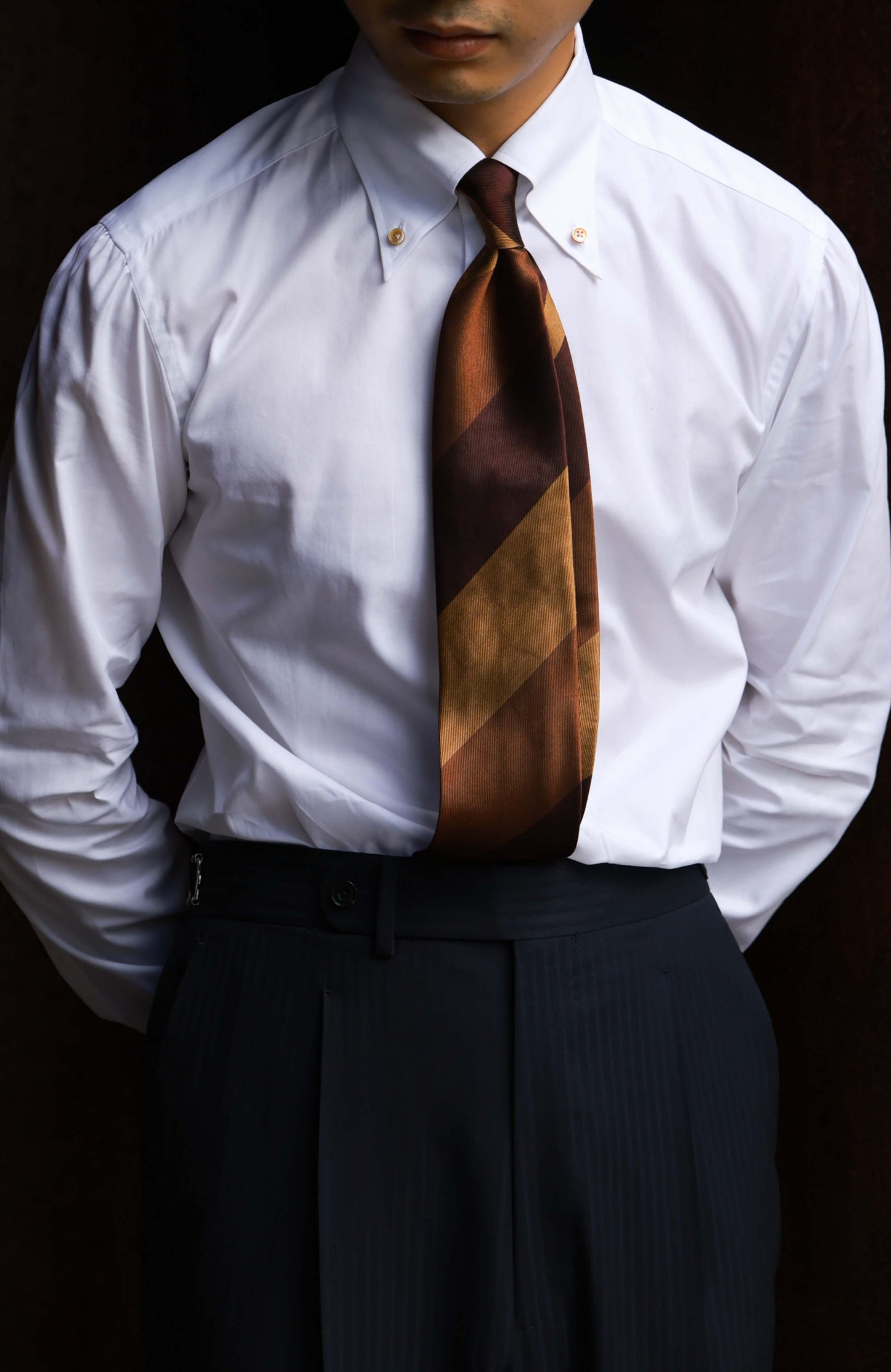 Handcrafted Button-down Collar Shirt in Italian CANCLINI Cotton — Snow Peak White