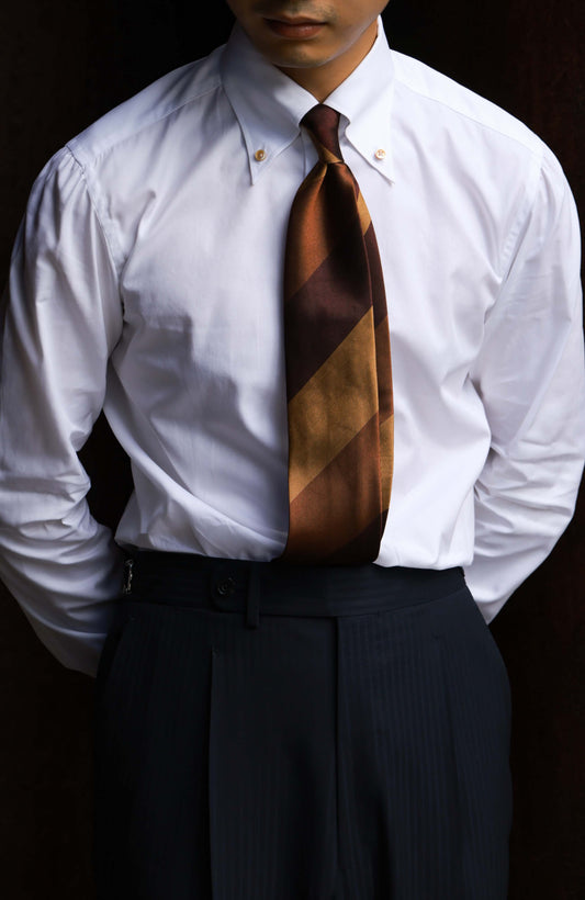 Handcrafted Button-down Collar Shirt in Italian CANCLINI Cotton — Snow Peak White