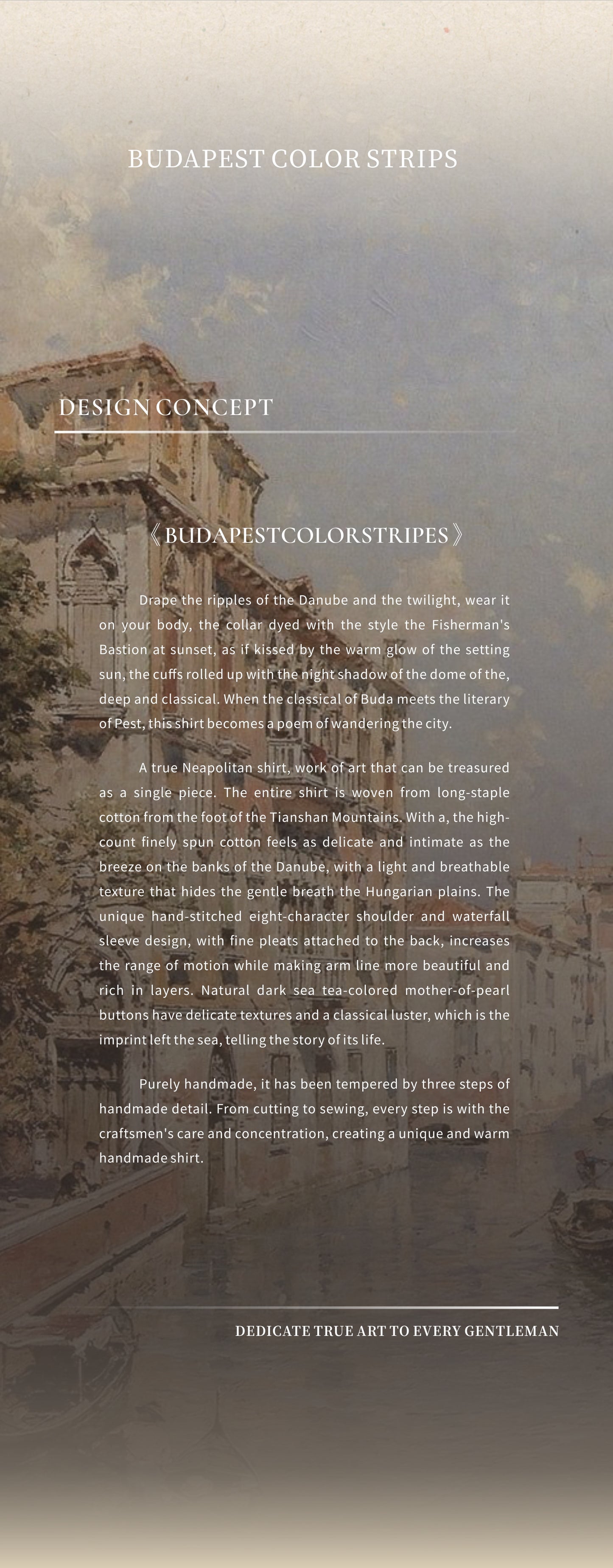 Handcrafted Long Point Collar Shirt — Budapest Brown Pencil Stripe