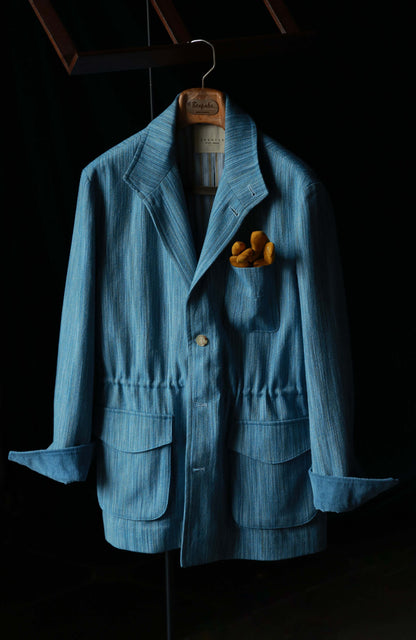 Wool-Linen Teba Field Jacket — Picasso Blue