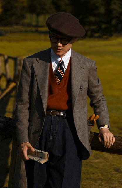 Tweed wheat pattern suit 