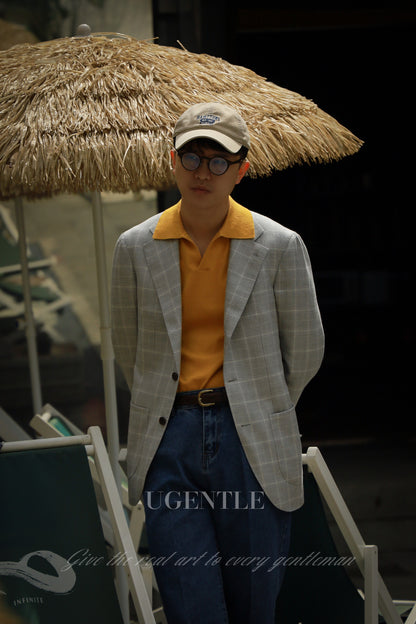 Cotton/Cashmere Classic Polo Amber Gold