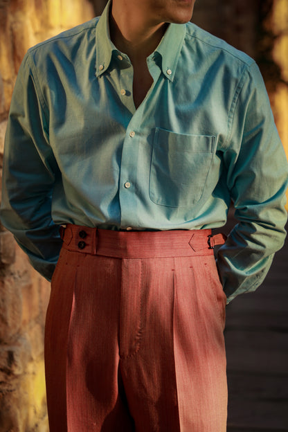 Coral herringbone suit 