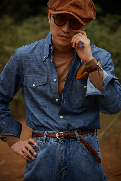 "Denim" button-down shirt 