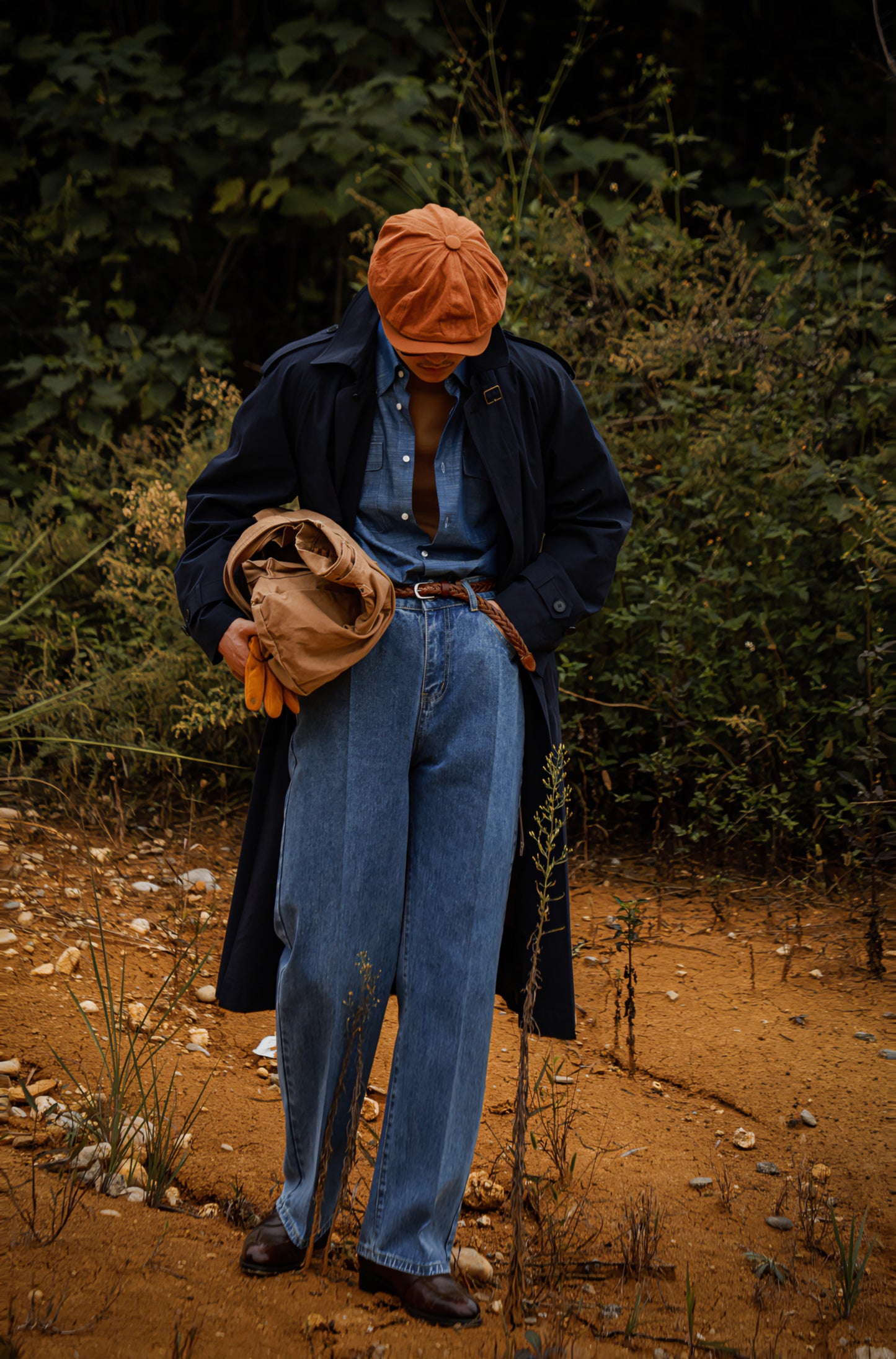 "Denim" button-down shirt 