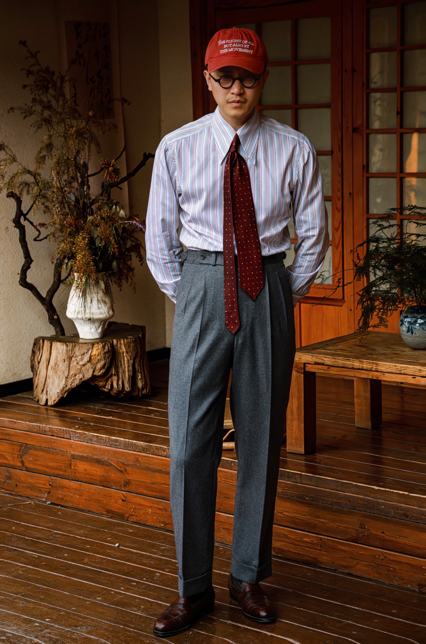 Handcrafted Long Point Collar Shirt — Capri Striped