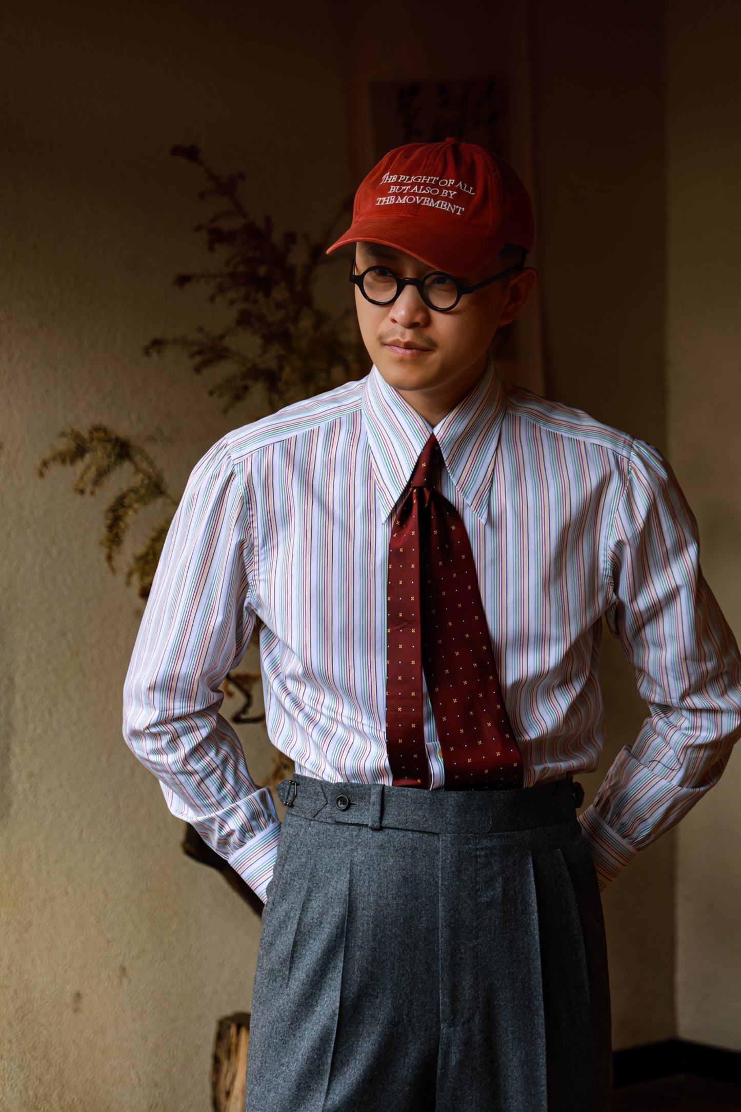 Handcrafted Long Point Collar Shirt — Capri Striped