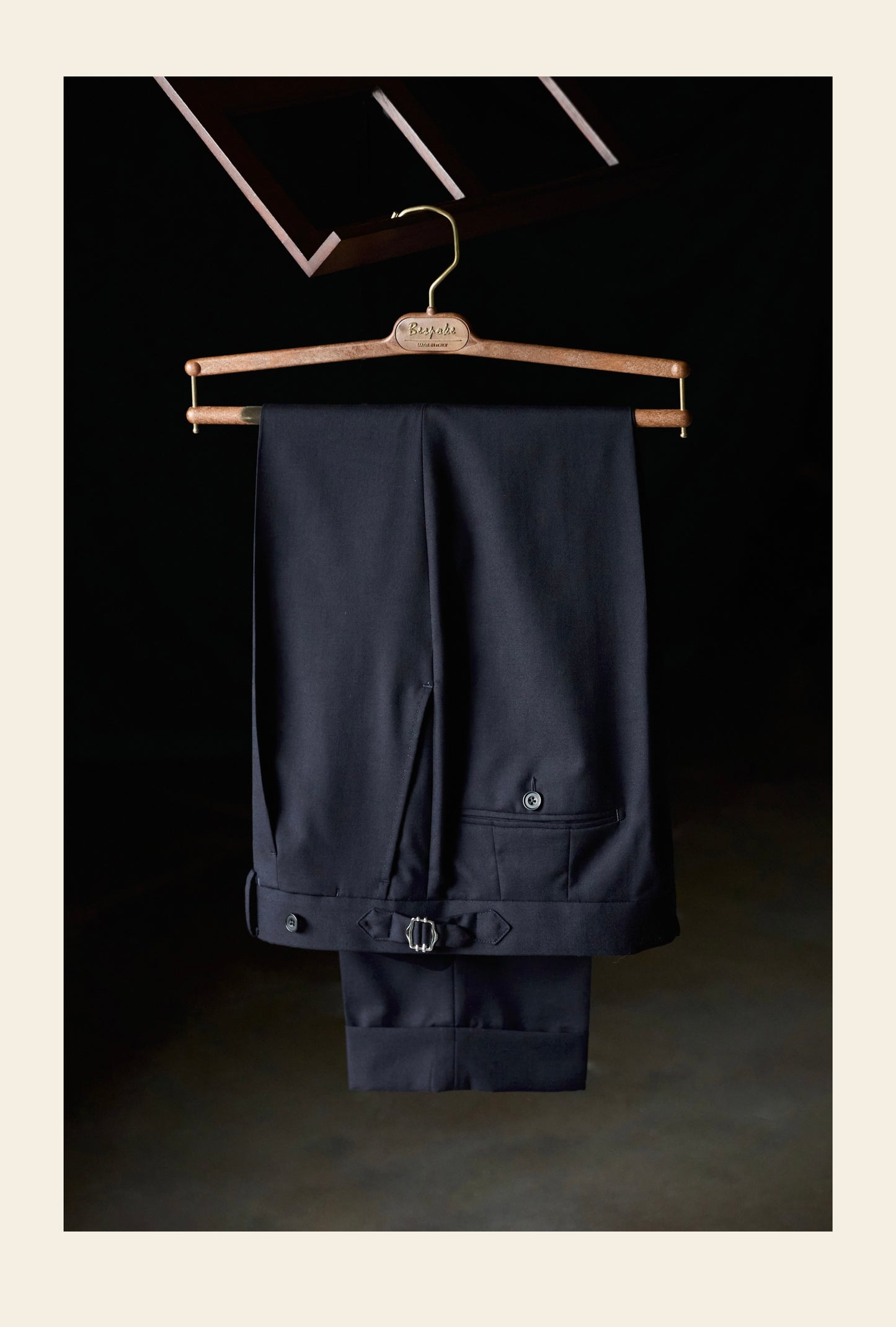 「Louvre Phantom Blue」Suit Trousers with Parisian Side Adjusters and Single-Pleated