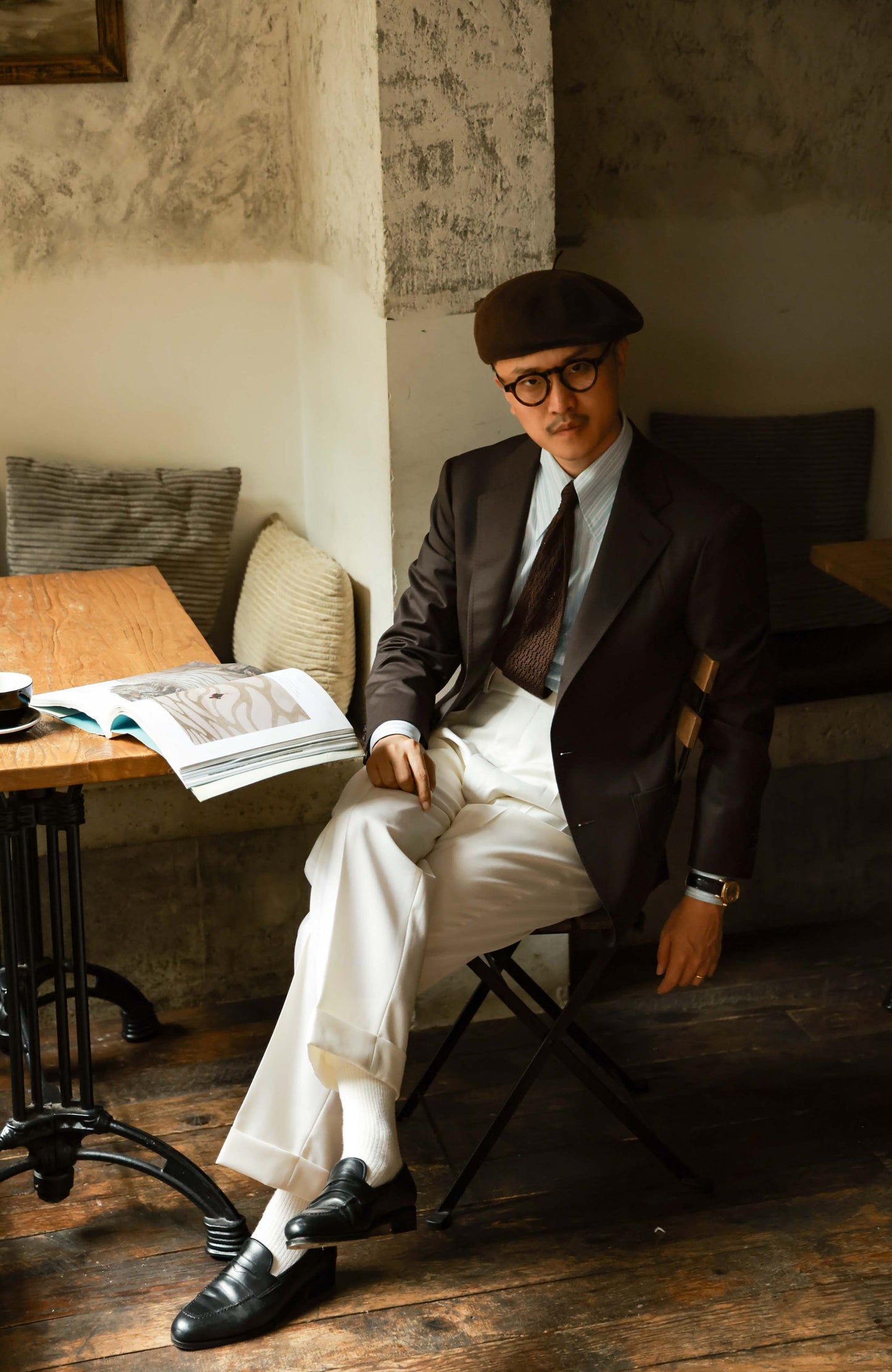 Half-Canvas Single-Breasted Suit Jacket — Truffle Brown