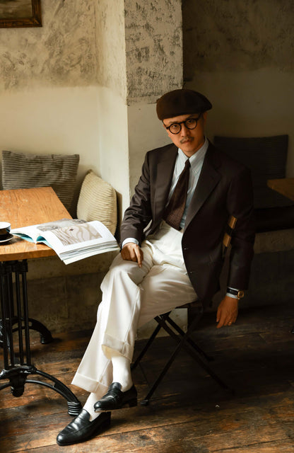 Half-Canvas Single-Breasted Suit Jacket — Truffle Brown