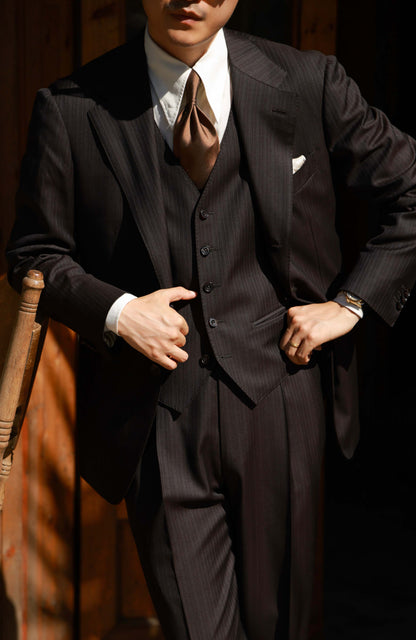 Half-Canvas Single-Breasted Suit Jacket — Timeless Brown