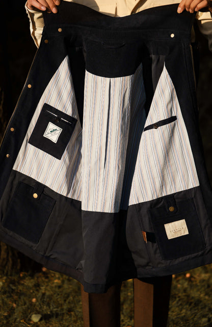 Heavy Cotton Raglan Jacket — Navy