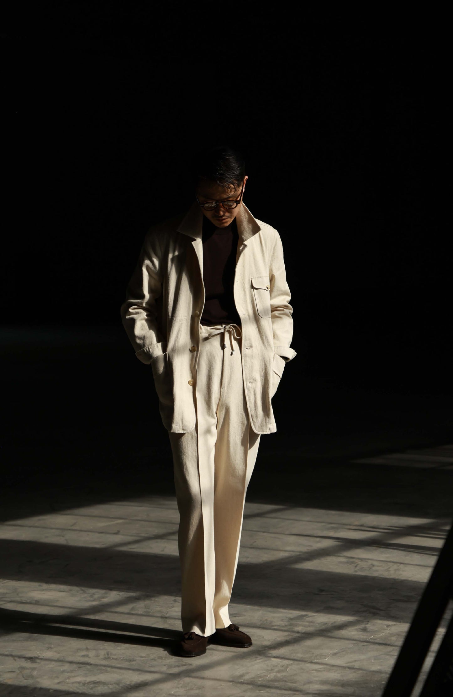 Heavyweight Linen Hemp French Workwear Jacket — Oat Beige
