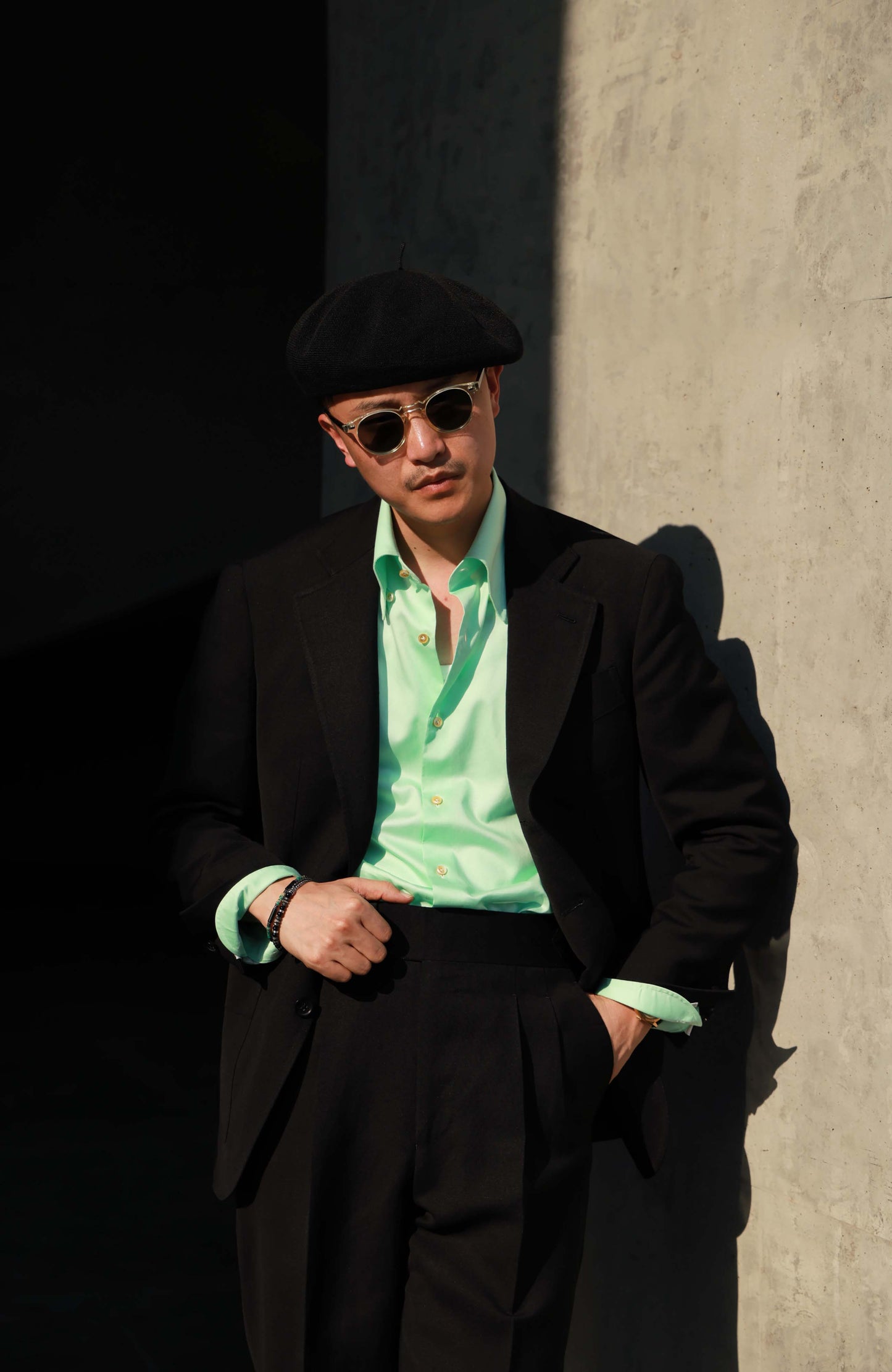 Handmade Linen Beret — Mountain Black