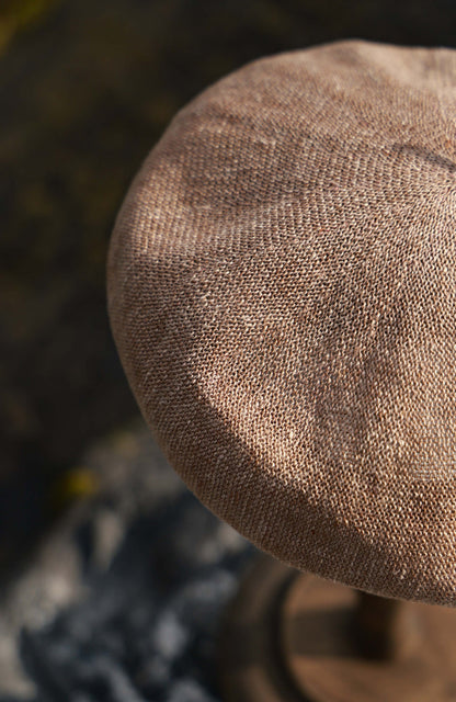 Handmade Linen Beret — Natural Linen