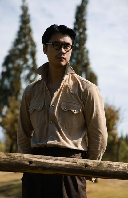 Western Collar Long-Sleeve Shirt(21-Wale Japanese Corduroy) — Autumn Wheat