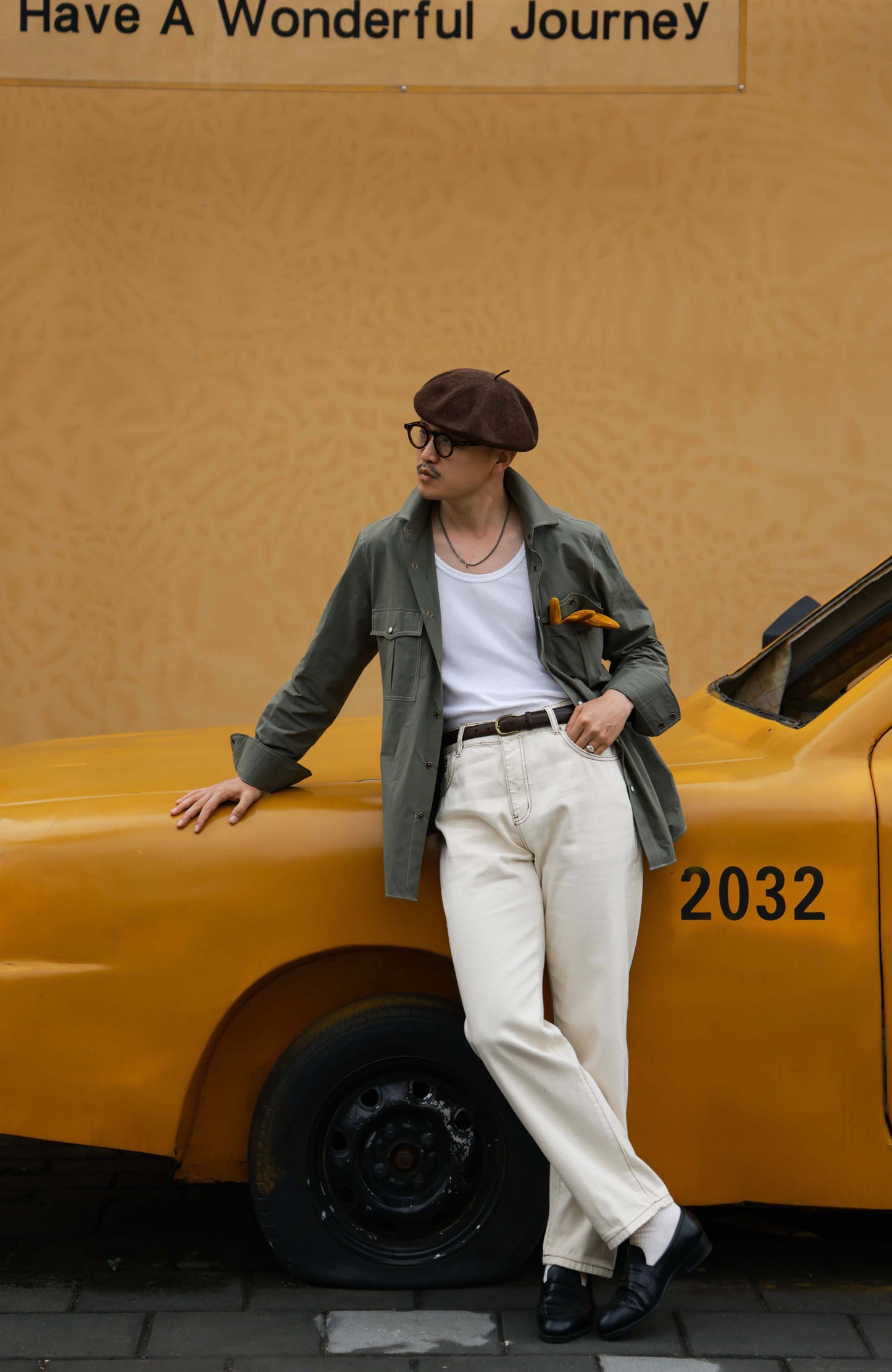 Mid-High Waisted Casual Trousers — Rice