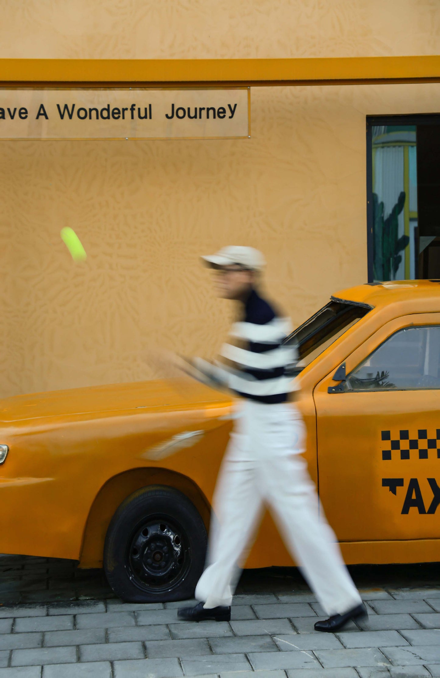 Cashmere Cotton Polo Sweater — Navy & White Bold Stripe