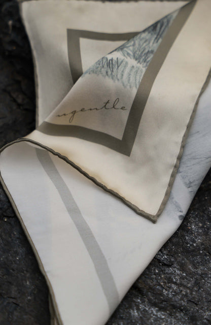 Silk Hand-Rolled Pocket Square — Winter Light