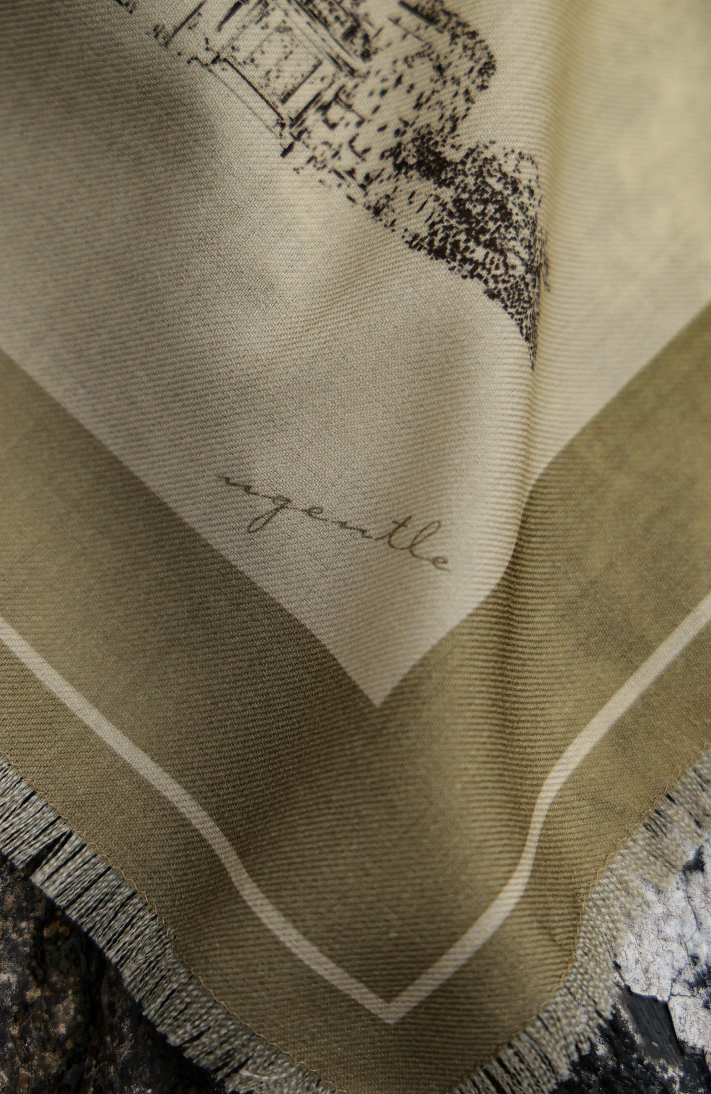Wool Hand-Fringed Pocket Square — Shadow Lines