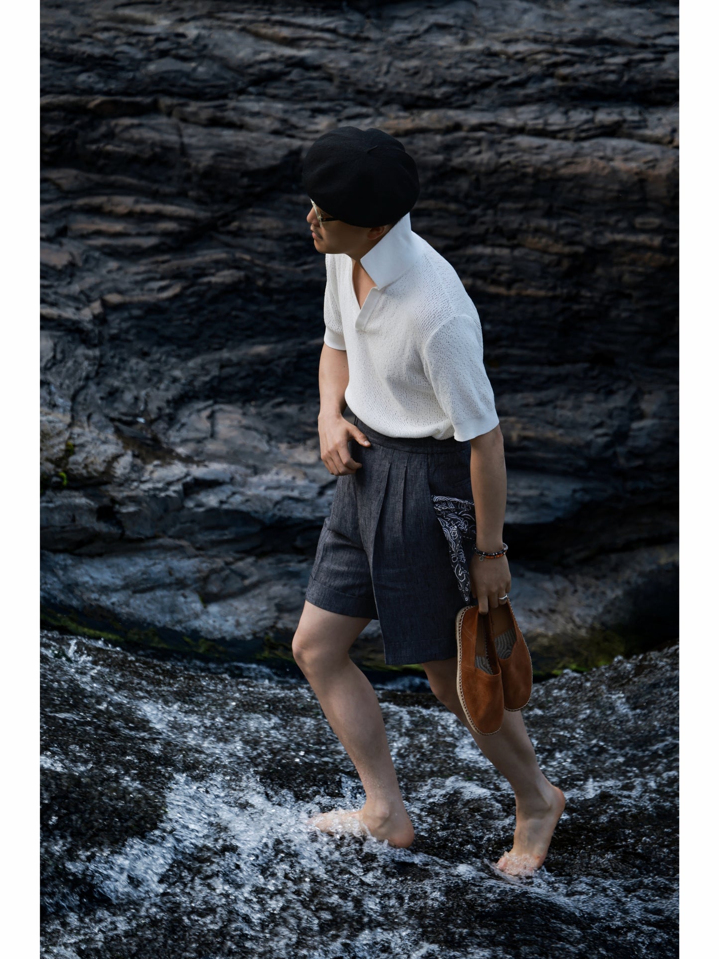 Linen Shorts — Denim