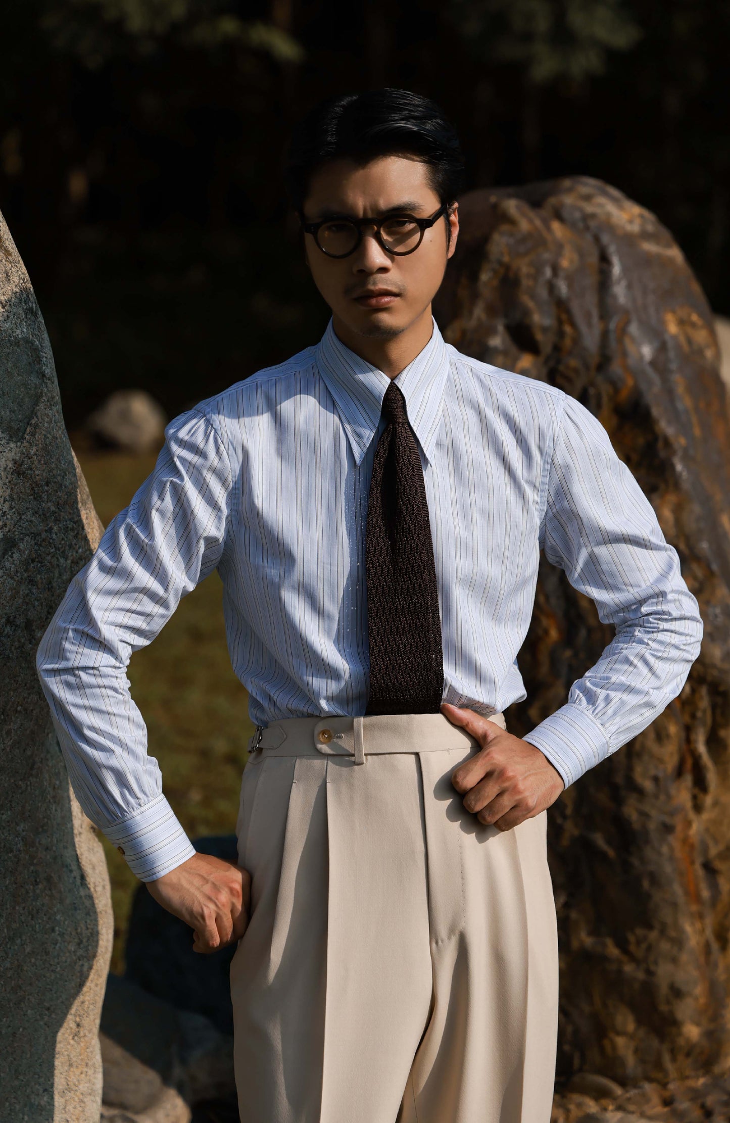 Long Point Collar Shirt — Sicilian Stripe