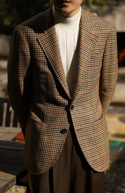 Half-Canvas Single-Breasted Suit Jacket — Autumn Vichy Check