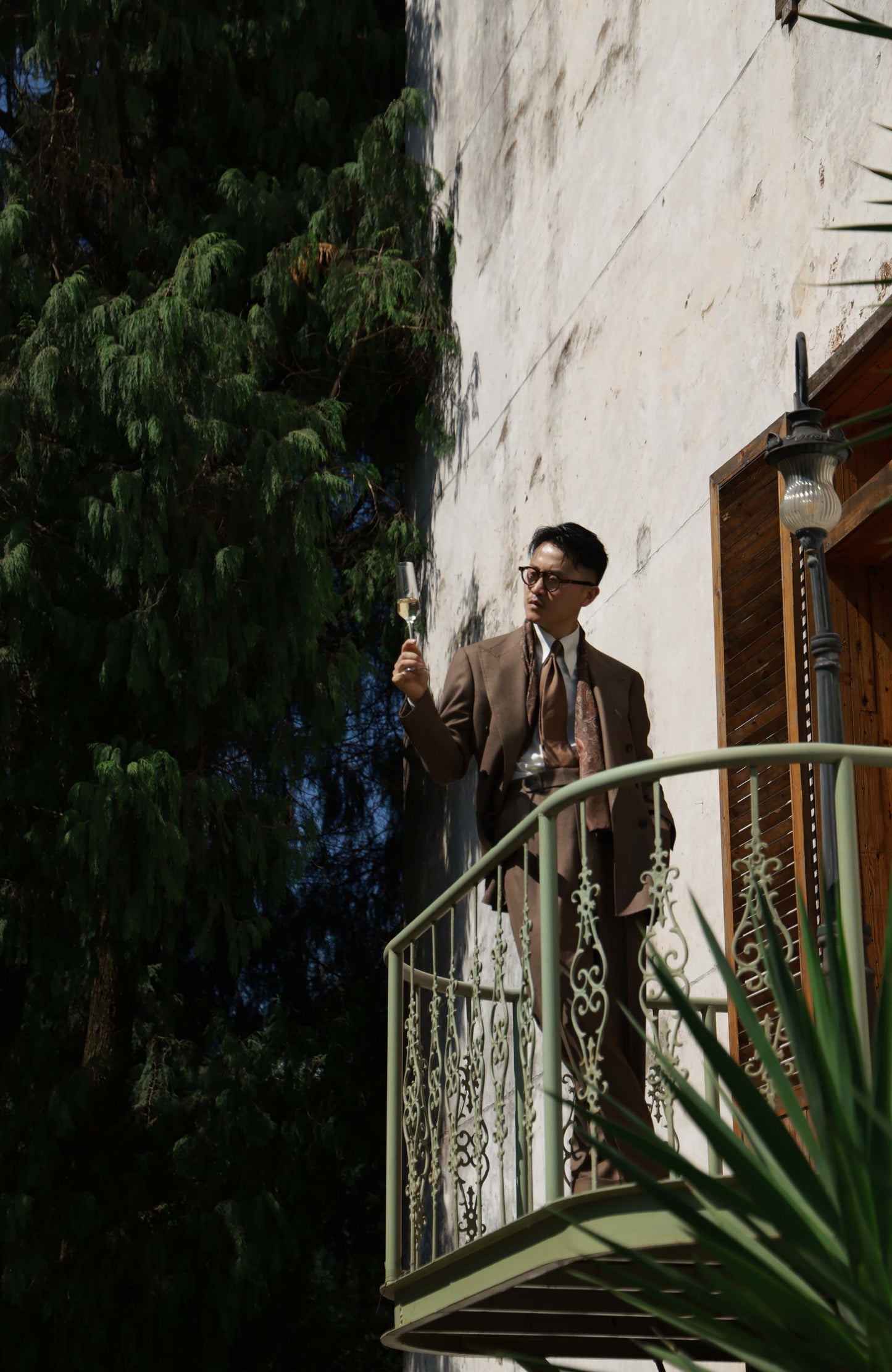 Half-Canvas Double-Breasted Flannel Suit Jacket — Withered Wood Brown