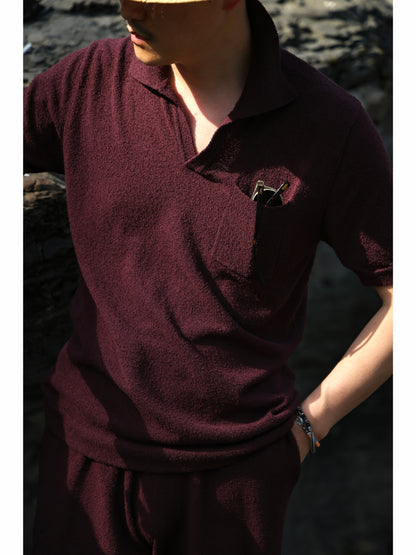 「Scarlet」Terry-Knit Combed-Cotton Short-Sleeve Polo Shirt in the set