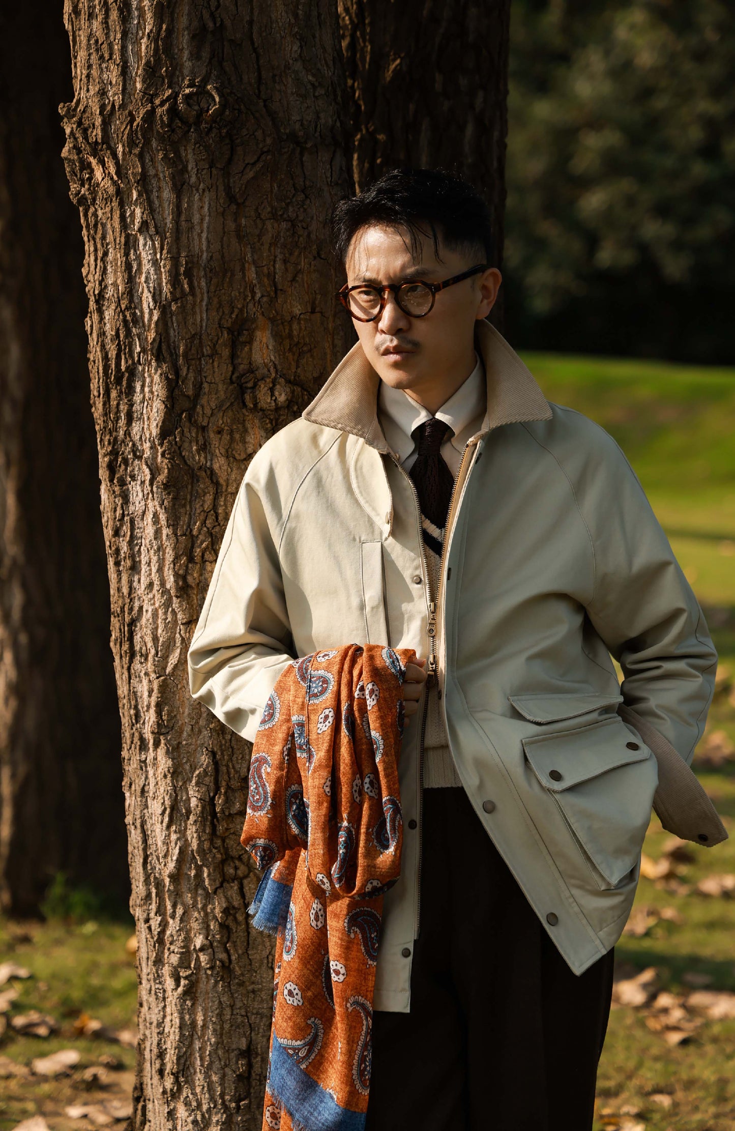 Heavy Cotton Raglan Jacket — Pottery Grey