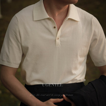 Cotton/Cashmere Classic Polo Off White