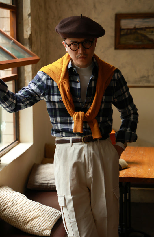 「Ivy Vintage Grid」Button-down Collar Shirt