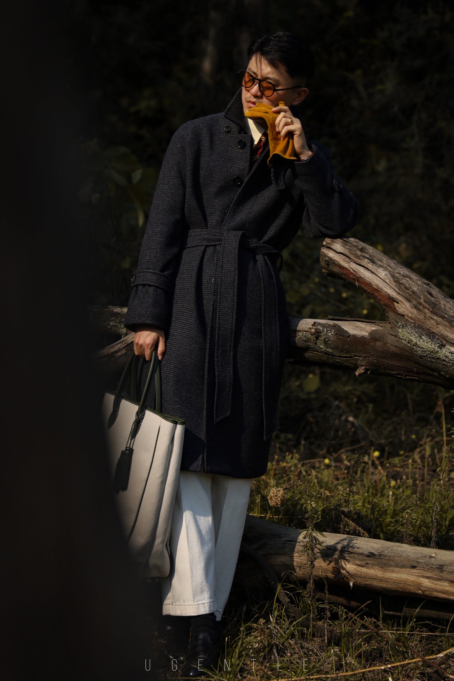 "Smoky Ink" Raglan Sleeve Balmark Coat 