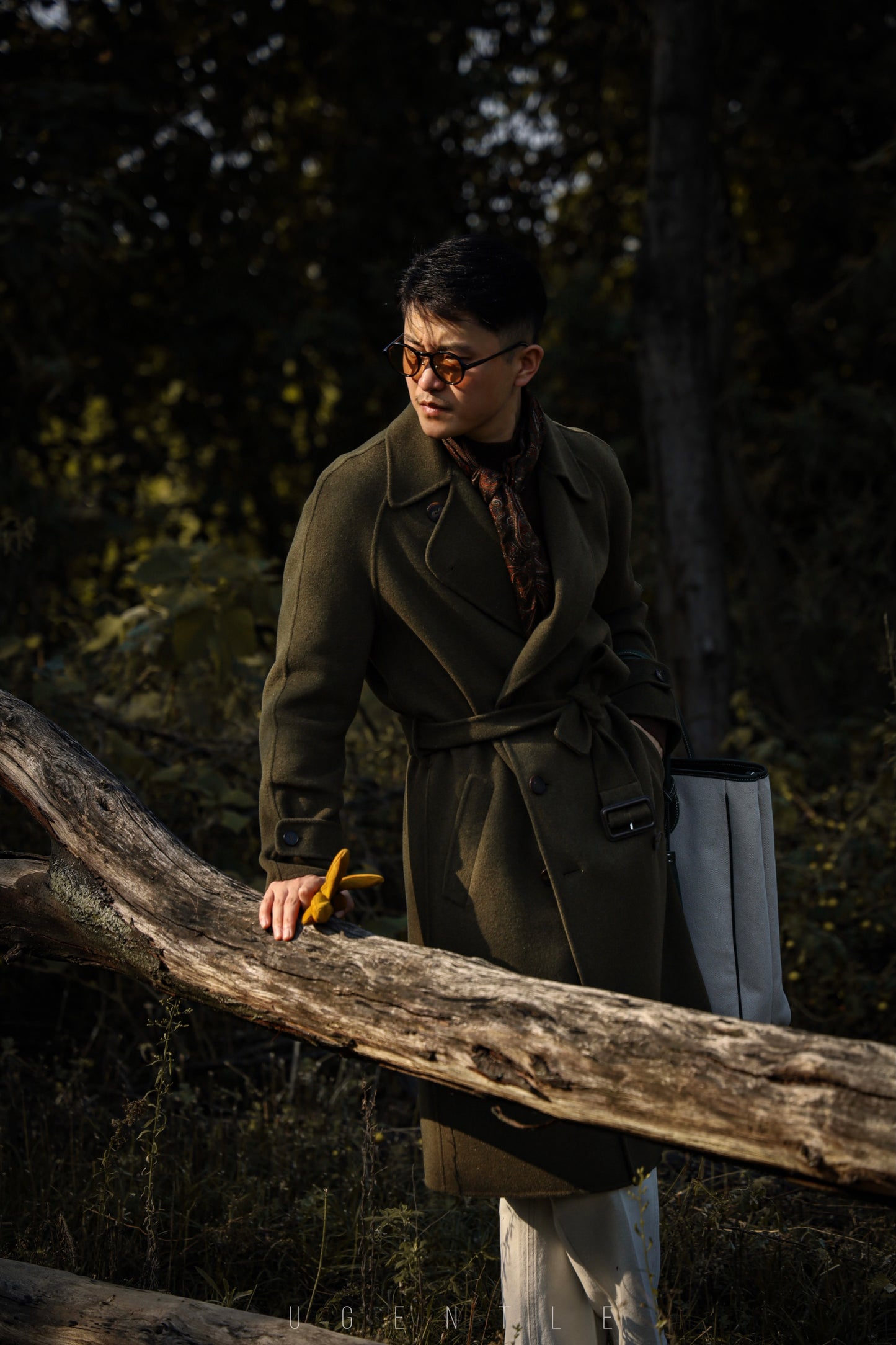 「Cedar Green」Balmacon Coat with Raglan sleeve