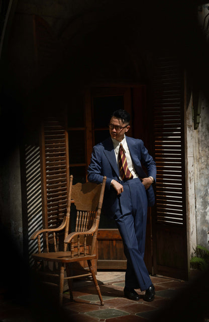 Half-Canvas Single-Breasted Suit Jacket — Polar Atlantic Blue