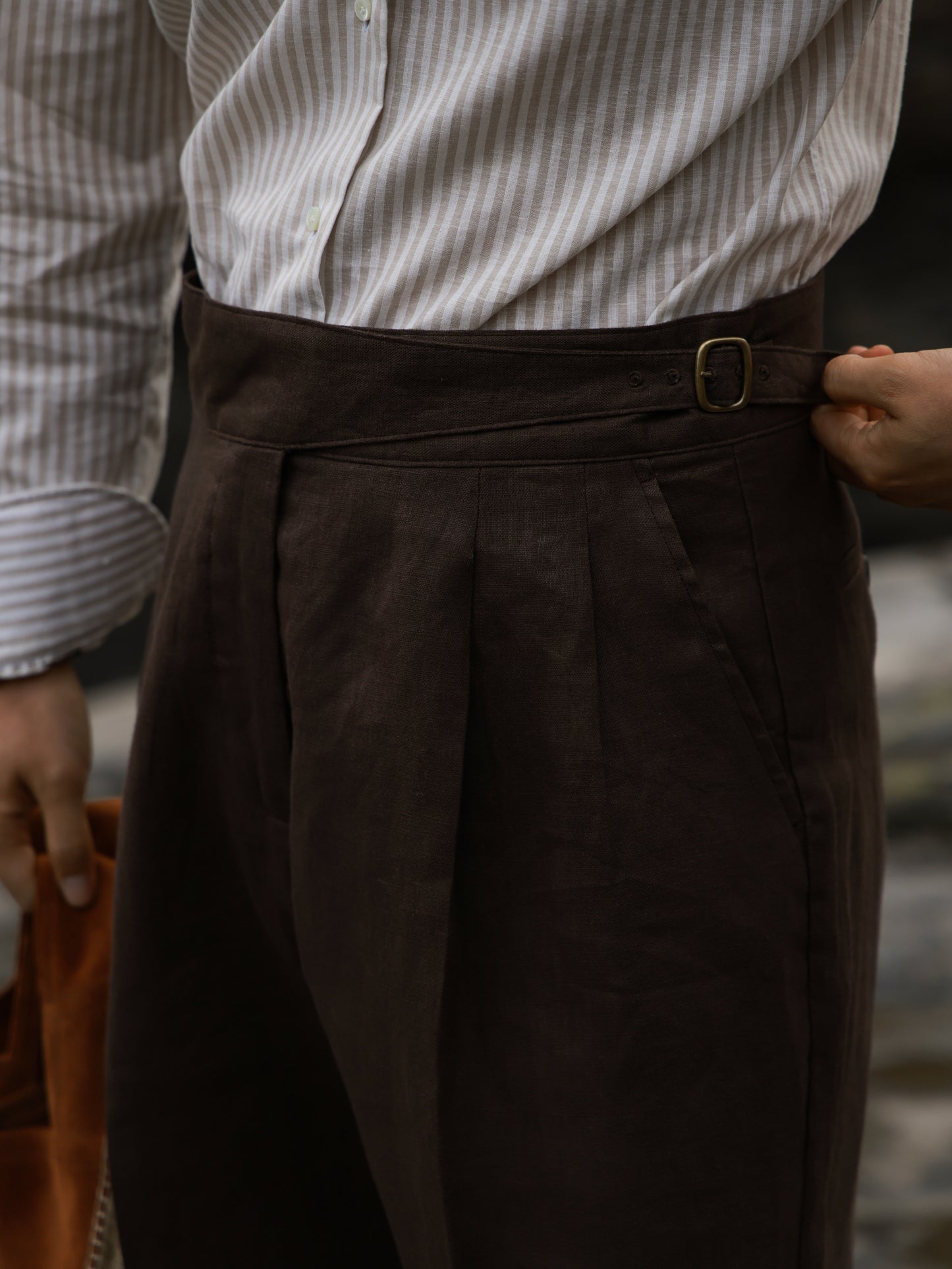 Gurkha Linen Shorts — Brown