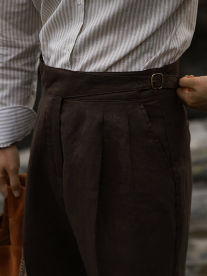 Gurkha Linen Shorts — Brown