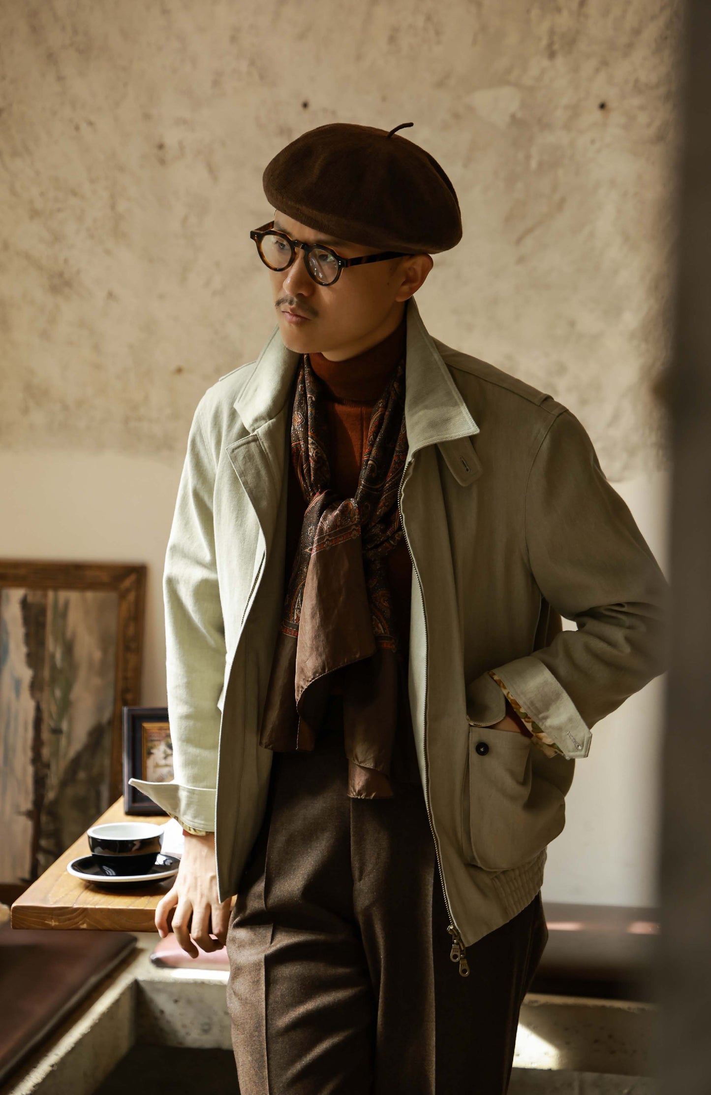 Heavy Cotton Bomber Jacket — Imperial Sand
