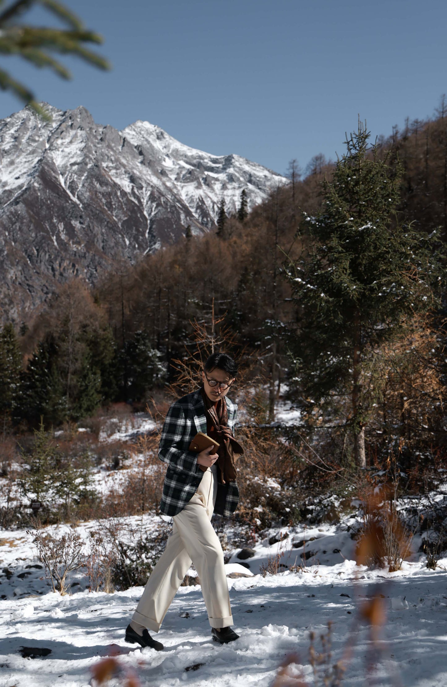 MOON Full-Canvas Single-Breasted Tweed Suit Jacket — Forest Green Check