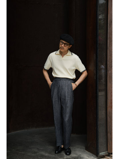 Linen Trousers — Denim