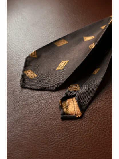 「Cocoa Diamond」Mulberry silk Three-fold Tie