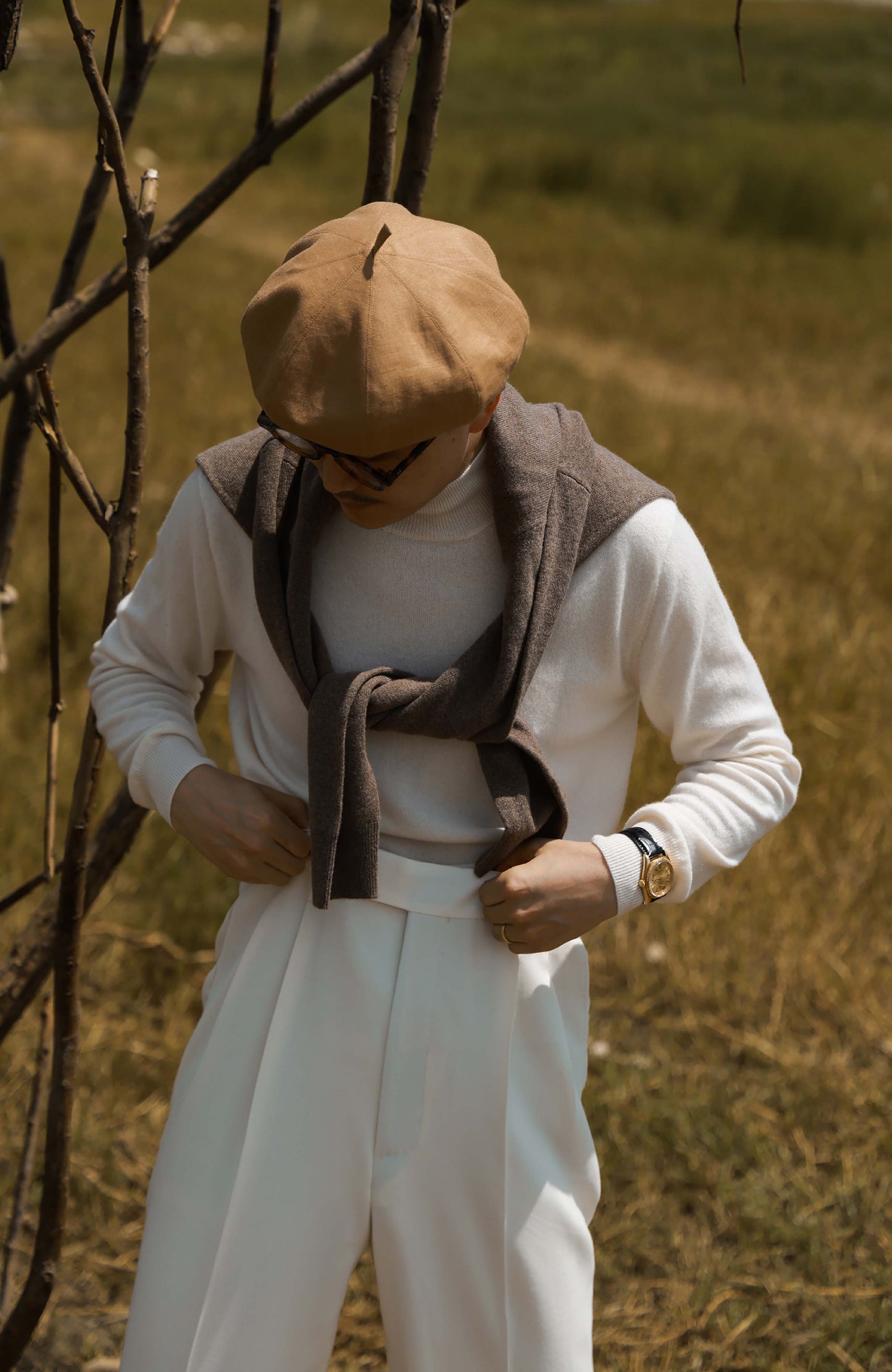 Mock Neck Sweater with 100% Cashmere Goat Wool — Snow