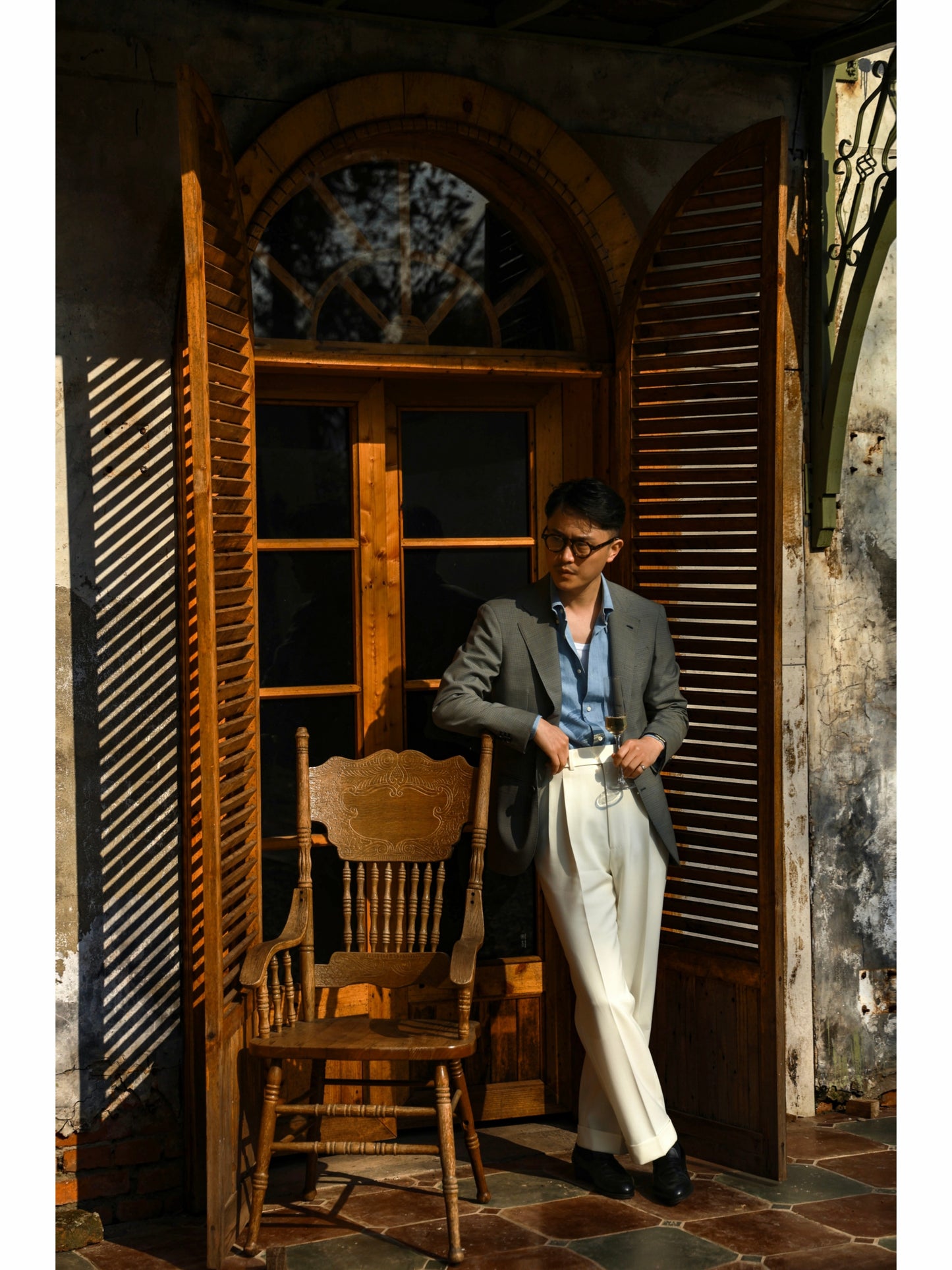 REDA Half-Canvas Single-Breasted Wool-Silk-Linen Blend Suit Jacket — Blarney Green Check