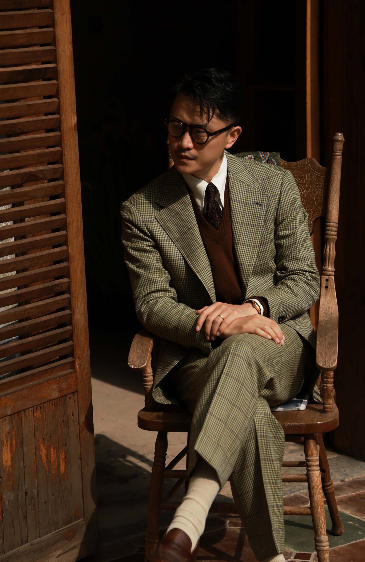 Half-Canvas Single-Breasted Suit Jacket — Old Money Vintage Check