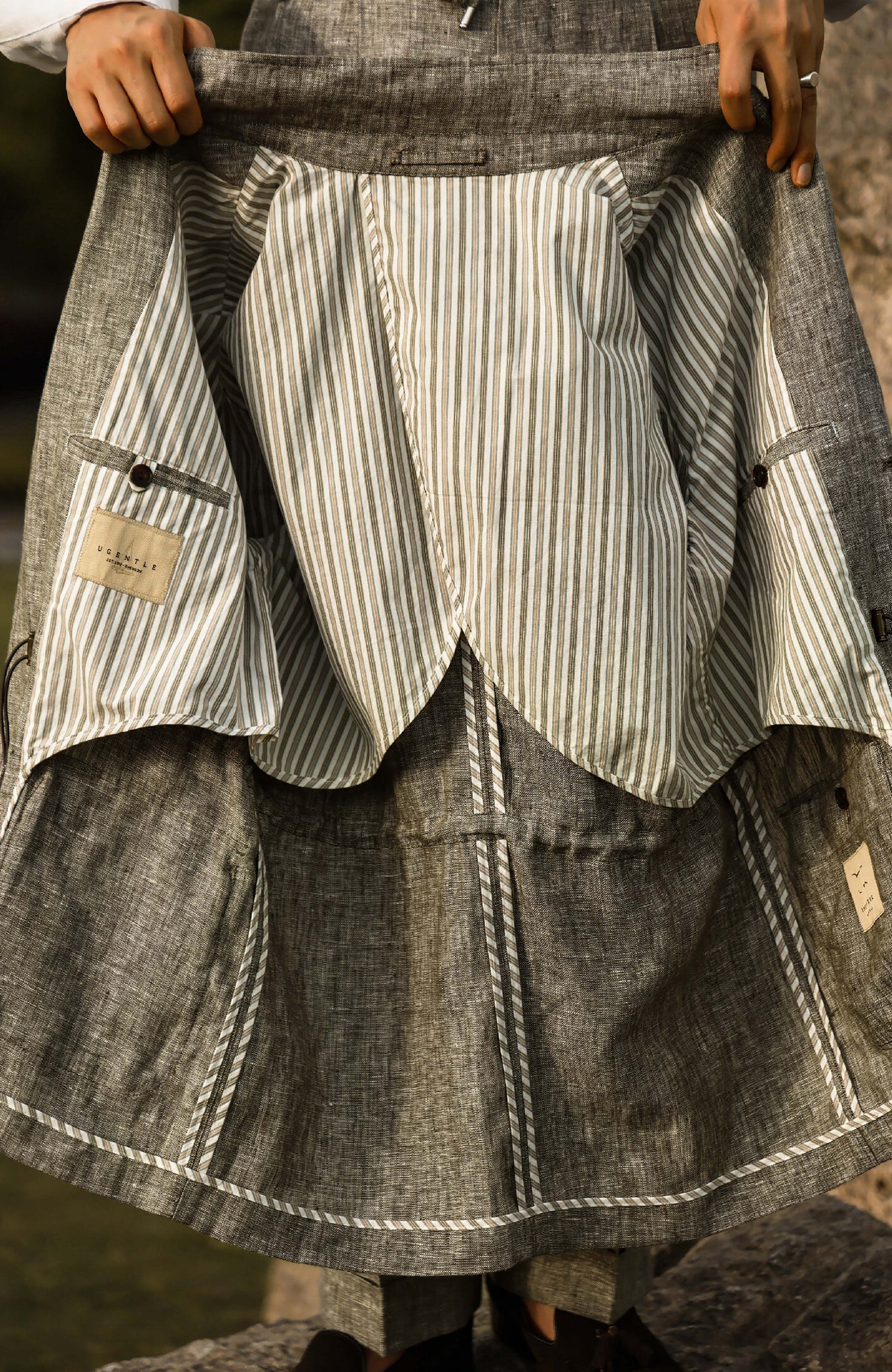 Linen Teba Safari Jacket — Moss Field Green