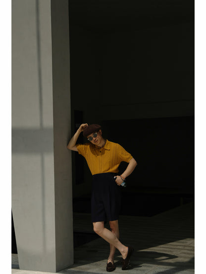 Gurkha Linen Shorts — Navy