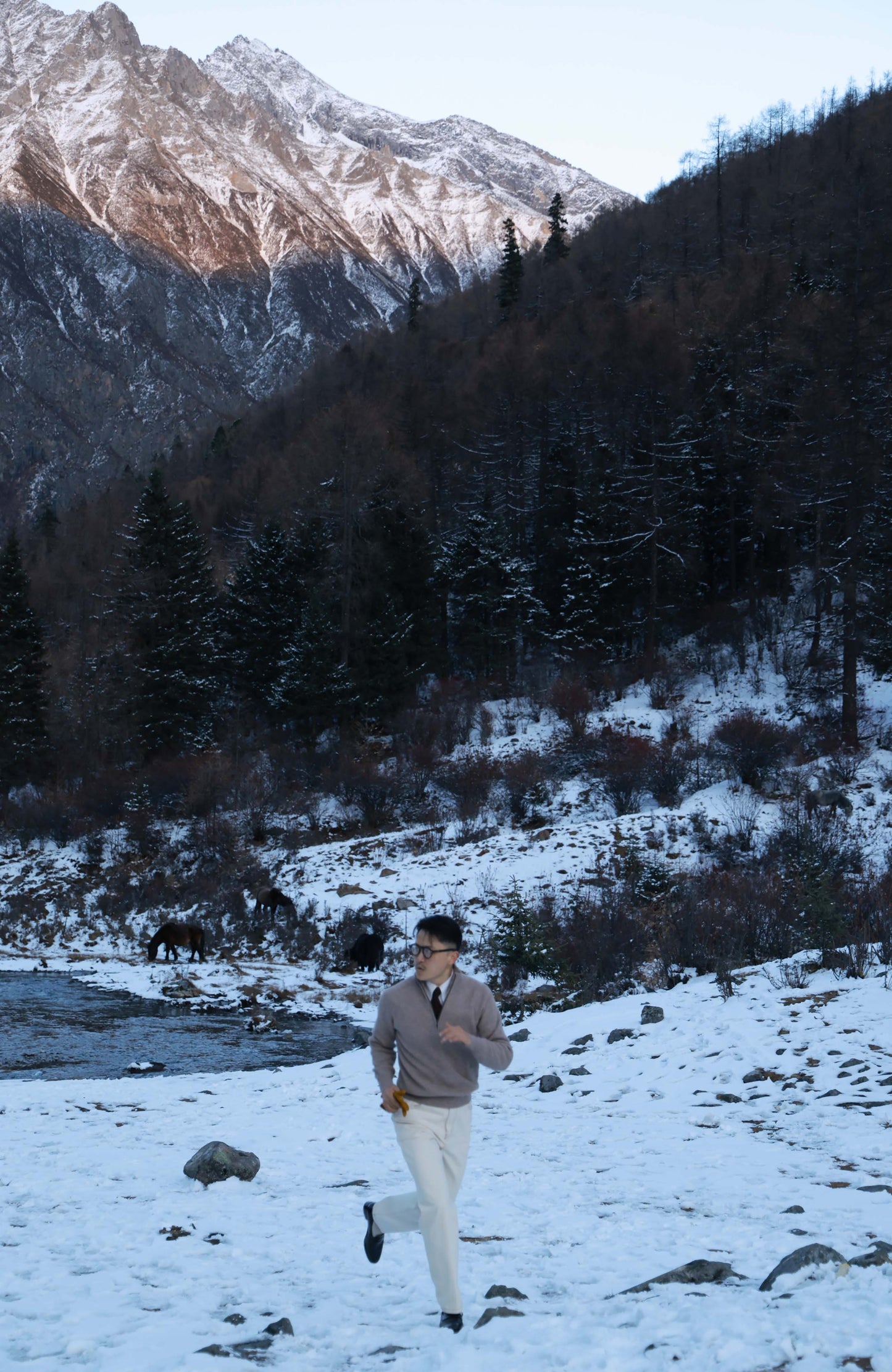 Half-Zip Wool-Cashmere Mock Neck Sweater — Oat Beige